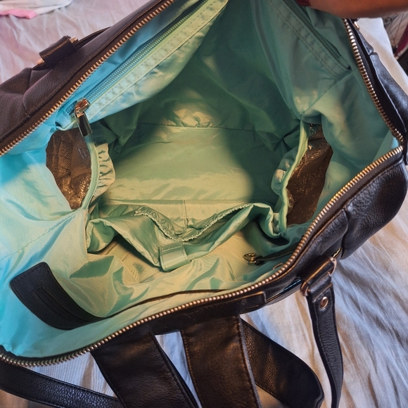 Mominside Black Leather Baby Diaper Bag Backpack, 14 Pockets & Changing Pad - Picture 14 of 16